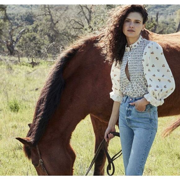 DOEN Silene Top in Floral Meadow Mixed Print XS - Picture 3 of 12